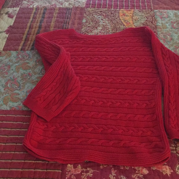 Ralph Lauren Red Cable Knit Sweater - Picture 7 of 8